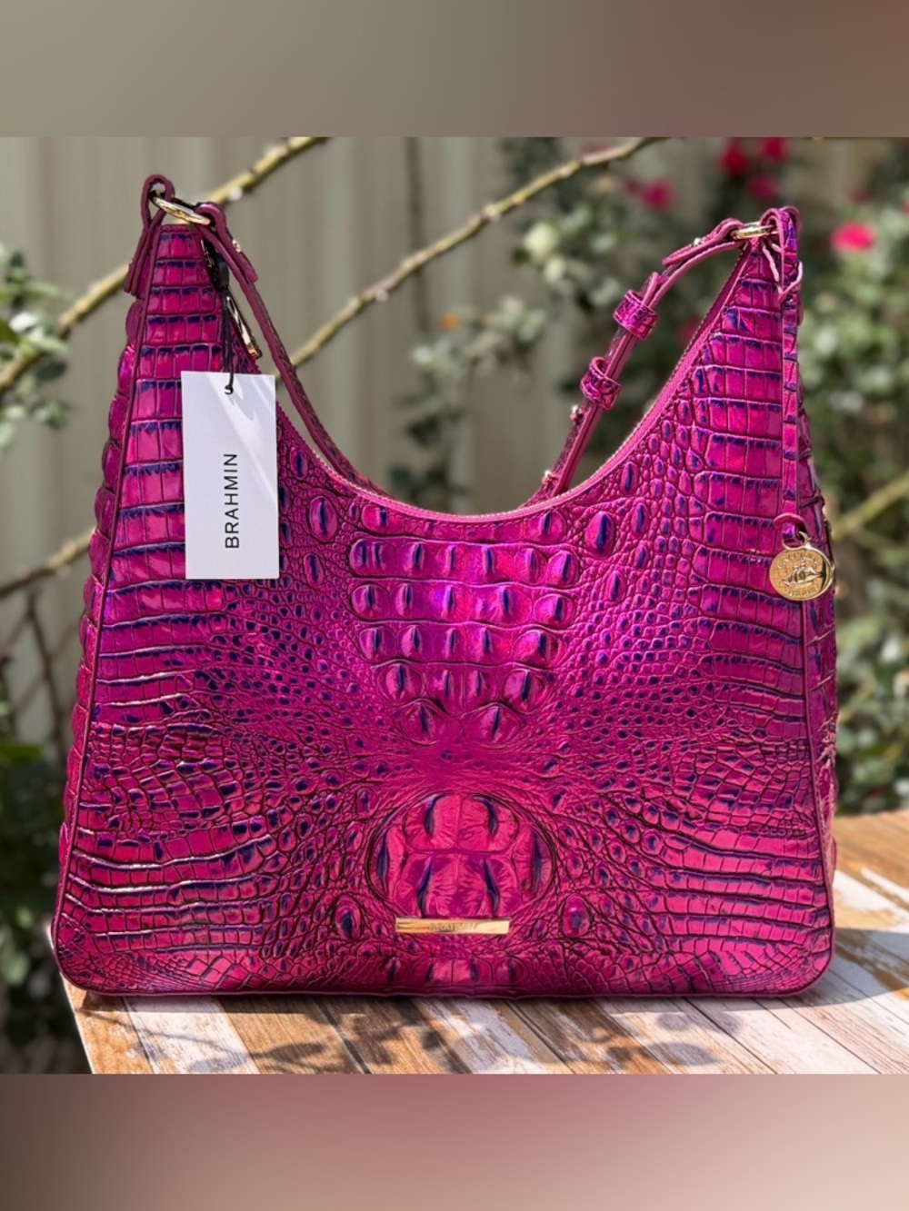 Brahmin Tabitha Voltage Violet Melbourne PRICE FIRM Pretty EYE! NWT - Picture 11 of 15